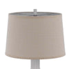 31" Table Lamp | Faceted Urn Body | Brown Shade | Weathered White Resin