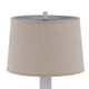 31" Table Lamp | Faceted Urn Body | Brown Shade | Weathered White Resin