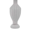 31" Table Lamp | Faceted Urn Body | Brown Shade | Weathered White Resin