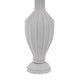 31" Table Lamp | Faceted Urn Body | Brown Shade | Weathered White Resin