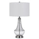 Table Lamp | Tapered Corkscrew Glass Body with Wire Accent | Brushed Steel