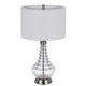 Table Lamp | Tapered Corkscrew Glass Body with Wire Accent | Brushed Steel