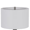 Table Lamp | Tapered Corkscrew Glass Body with Wire Accent | Brushed Steel