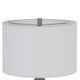 Table Lamp | Tapered Corkscrew Glass Body with Wire Accent | Brushed Steel