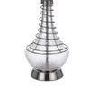 Table Lamp | Tapered Corkscrew Glass Body with Wire Accent | Brushed Steel