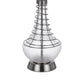 Table Lamp | Tapered Corkscrew Glass Body with Wire Accent | Brushed Steel