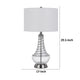 Table Lamp | Tapered Corkscrew Glass Body with Wire Accent | Brushed Steel