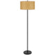 Avira 61" Floor Lamp | Speckled Hardback Kraft Paper Shade | Black Metal