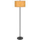 Avira 61" Floor Lamp | Speckled Hardback Kraft Paper Shade | Black Metal