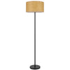 Avira 61" Floor Lamp | Speckled Hardback Kraft Paper Shade | Black Metal