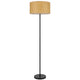 Avira 61" Floor Lamp | Speckled Hardback Kraft Paper Shade | Black Metal