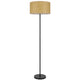 Avira 61" Floor Lamp | Speckled Hardback Kraft Paper Shade | Black Metal