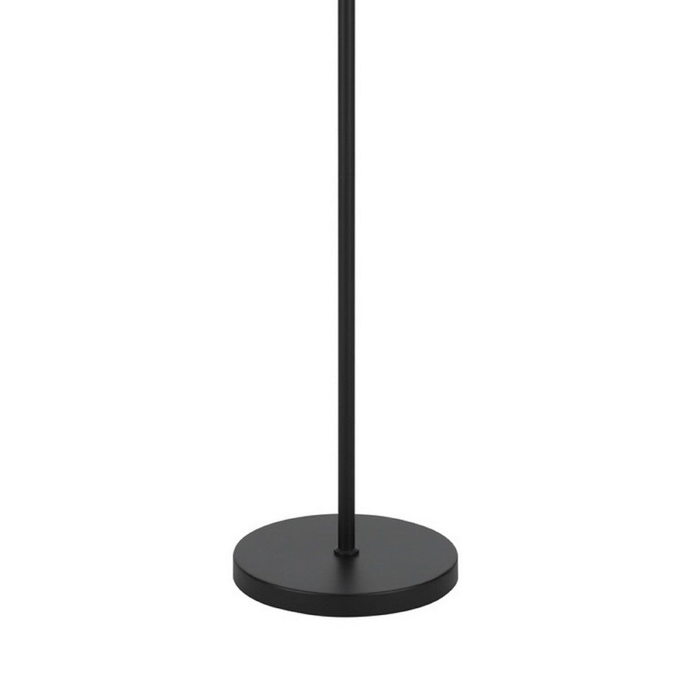 Avira 61" Floor Lamp | Speckled Hardback Kraft Paper Shade | Black Metal