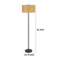 Avira 61" Floor Lamp | Speckled Hardback Kraft Paper Shade | Black Metal