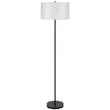 Avira 61" Floor Lamp | String Pattern White Fabric Shade | Black Metal