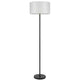 Avira 61" Floor Lamp | String Pattern White Fabric Shade | Black Metal