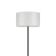 Avira 61" Floor Lamp | String Pattern White Fabric Shade | Black Metal