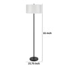 Avira 61" Floor Lamp | String Pattern White Fabric Shade | Black Metal
