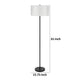 Avira 61" Floor Lamp | String Pattern White Fabric Shade | Black Metal