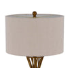 Table Lamp | Twisted Hourglass Gold Base | Light Brown Shade | 31"