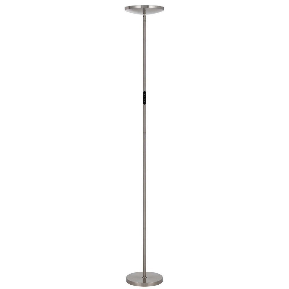 Floor Lamp with LED Torchiere | Touch Dimmer | 70" Brushed Steel