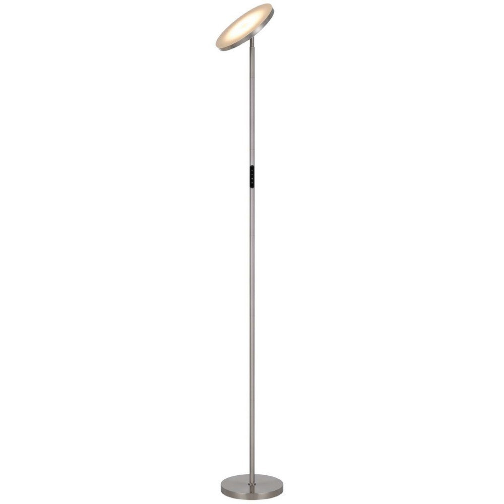 Floor Lamp with LED Torchiere | Touch Dimmer | 70" Brushed Steel