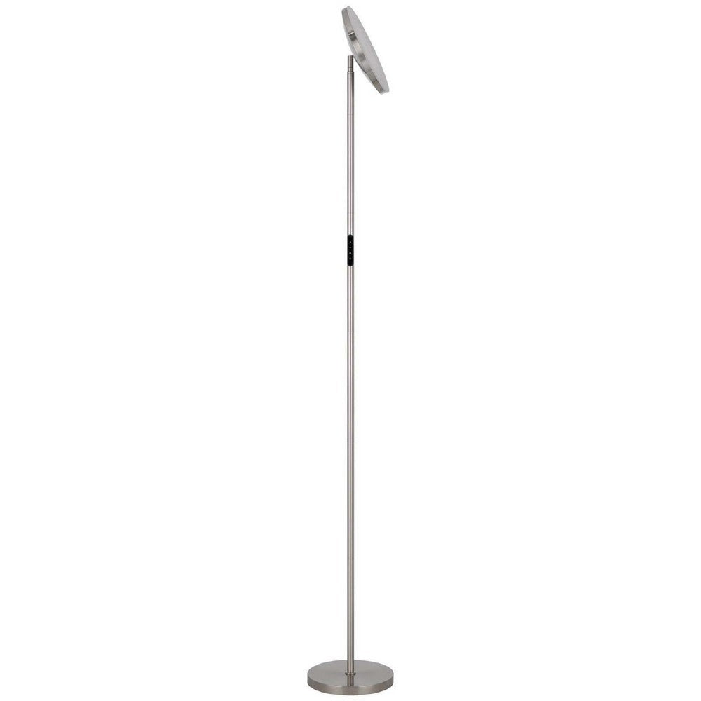 Floor Lamp with LED Torchiere | Touch Dimmer | 70" Brushed Steel