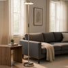 Floor Lamp with LED Torchiere | Touch Dimmer | 70" Brushed Steel