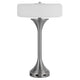 Table Lamp | USB Ports | Frosted White Glass Shade | 22" Brushed Steel
