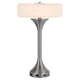 Table Lamp | USB Ports | Frosted White Glass Shade | 22" Brushed Steel