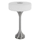 Table Lamp | USB Ports | Frosted White Glass Shade | 22" Brushed Steel