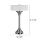 Table Lamp | USB Ports | Frosted White Glass Shade | 22" Brushed Steel