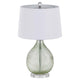 Table Lamp | White Drum Shade | 26" Lime Green Faceted Teardrop Base