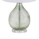 Table Lamp | White Drum Shade | 26" Lime Green Faceted Teardrop Base