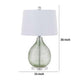 Table Lamp | White Drum Shade | 26" Lime Green Faceted Teardrop Base