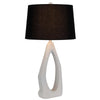 Table Lamp with Black Drum Shade | Sculpted White Resin Base | 30"