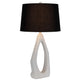 Table Lamp with Black Drum Shade | Sculpted White Resin Base | 30"