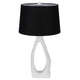 Table Lamp with Black Drum Shade | Sculpted White Resin Base | 30"