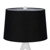 Table Lamp with Black Drum Shade | Sculpted White Resin Base | 30"