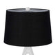 Table Lamp with Black Drum Shade | Sculpted White Resin Base | 30"