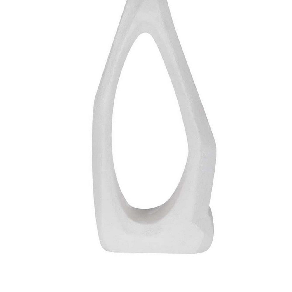 Table Lamp with Black Drum Shade | Sculpted White Resin Base | 30"