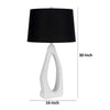 Table Lamp with Black Drum Shade | Sculpted White Resin Base | 30"