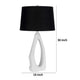 Table Lamp with Black Drum Shade | Sculpted White Resin Base | 30"