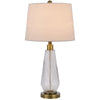 Table Lamp Set of 2 | Fluted Glass Base | Antique Brass | Off White Shade