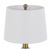Table Lamp Set of 2 | Fluted Glass Base | Antique Brass | Off White Shade