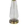 Table Lamp Set of 2 | Fluted Glass Base | Antique Brass | Off White Shade