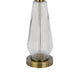 Table Lamp Set of 2 | Fluted Glass Base | Antique Brass | Off White Shade