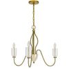 5 Light Candelabra Chandelier with Glass Shades | 32" Antique Brass