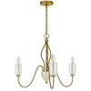 5 Light Candelabra Chandelier with Glass Shades | 32" Antique Brass