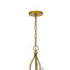 5 Light Candelabra Chandelier with Glass Shades | 32" Antique Brass